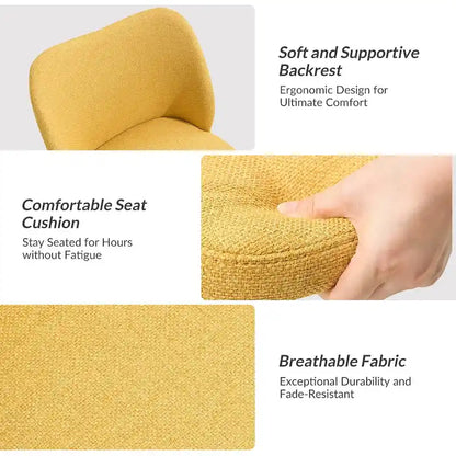 Sergio Modern Armless Office Chair with Mental Leg by HULALA HOME