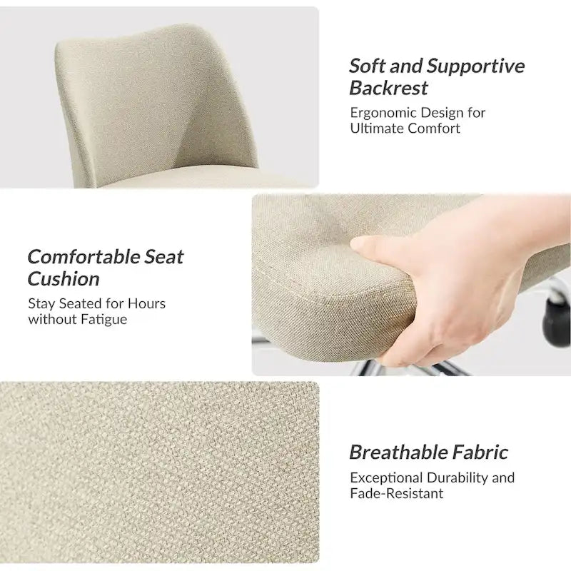 Sergio Modern Armless Office Chair with Mental Leg by HULALA HOME