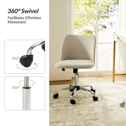 Sergio Modern Armless Office Chair with Mental Leg by HULALA HOME