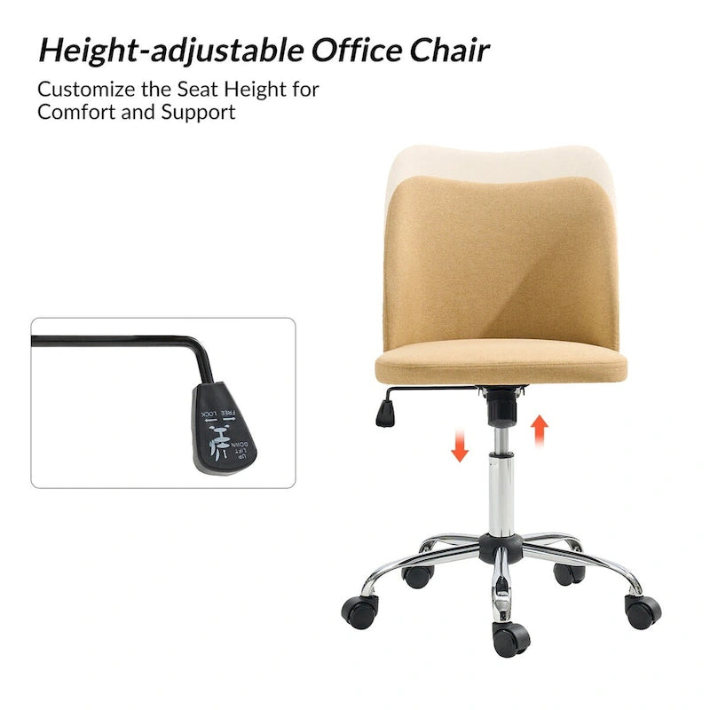 Sergio Modern Armless Office Chair with Mental Leg by HULALA HOME