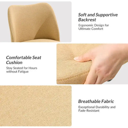 Sergio Modern Armless Office Chair with Mental Leg by HULALA HOME