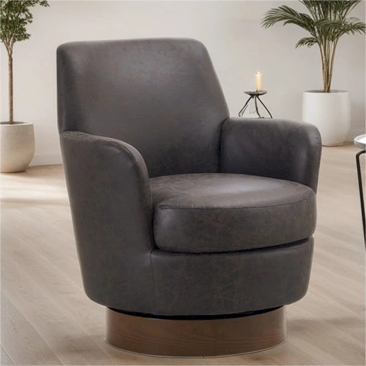Swivel Round Accent Chairs Armchair with Stainless Steel Base