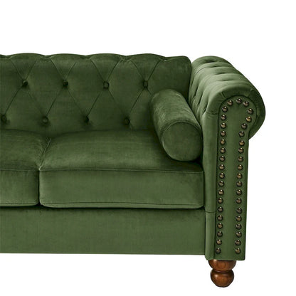 Large Sofa,Velvet Sofa Three-seat Sofa Tufted Chesterfield Settee Sofa
