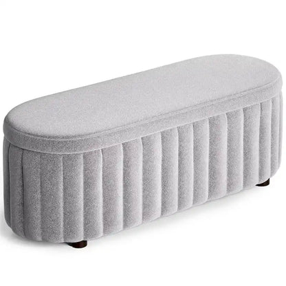 46.1 Upholstered Storage Ottoman Bench with Safety Hinge for Bedroom, Living Room, Entryway