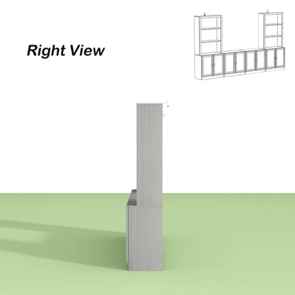 Home Media Center Sleek Design with Ample Shelving and Glass Accents