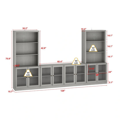 Home Media Center Sleek Design with Ample Shelving and Glass Accents