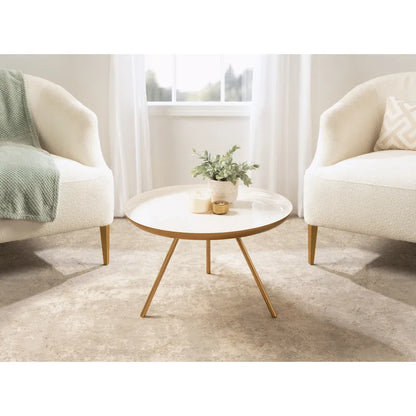 Kate and Laurel Laranya Round Metal Coffee Table - 25 Diameter