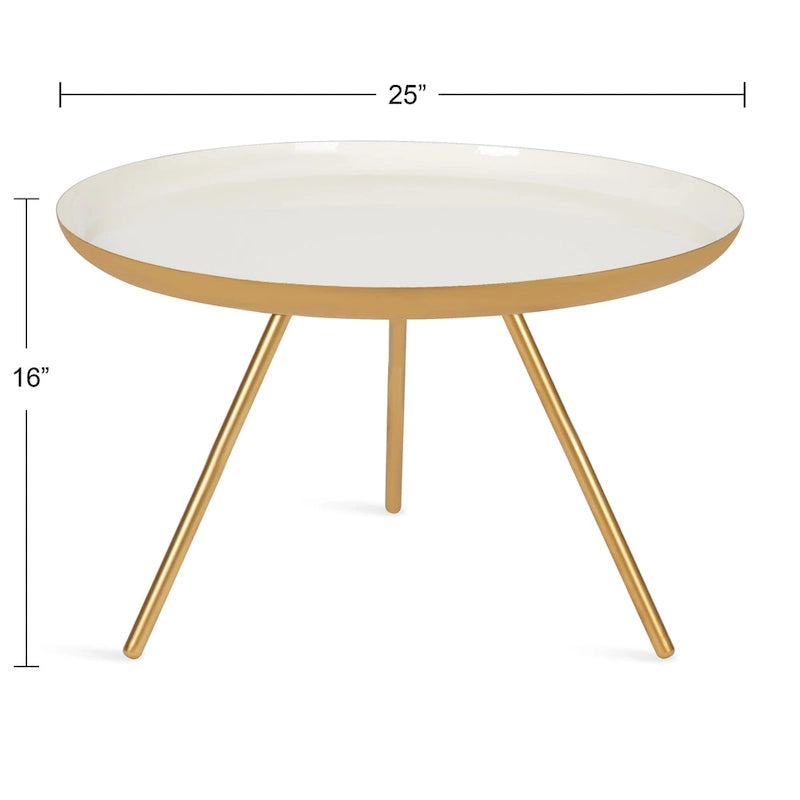 Kate and Laurel Laranya Round Metal Coffee Table - 25 Diameter