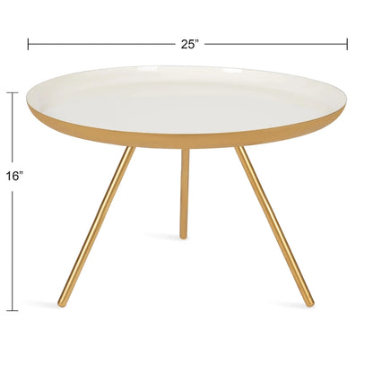 Kate and Laurel Laranya Round Metal Coffee Table - 25 Diameter