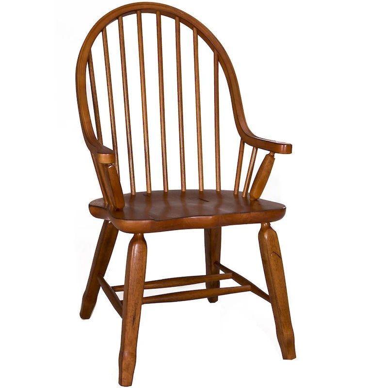 Treasures Rustic Oak Bow-back Armchair
