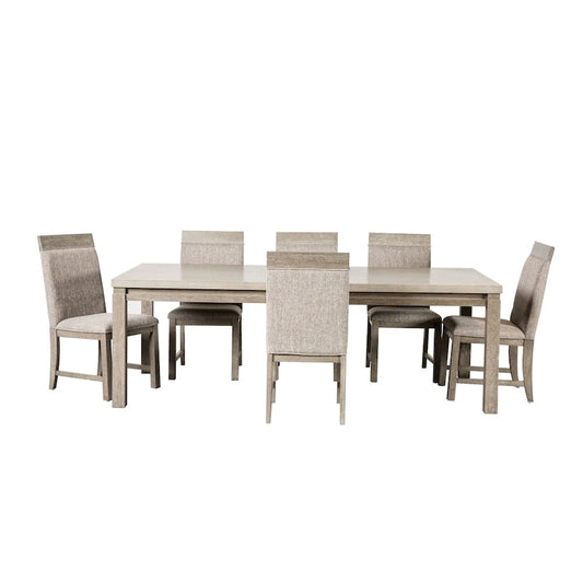 Furniture of America Cruz Transitional Grey 7-Piece Expandable Dining Table Set