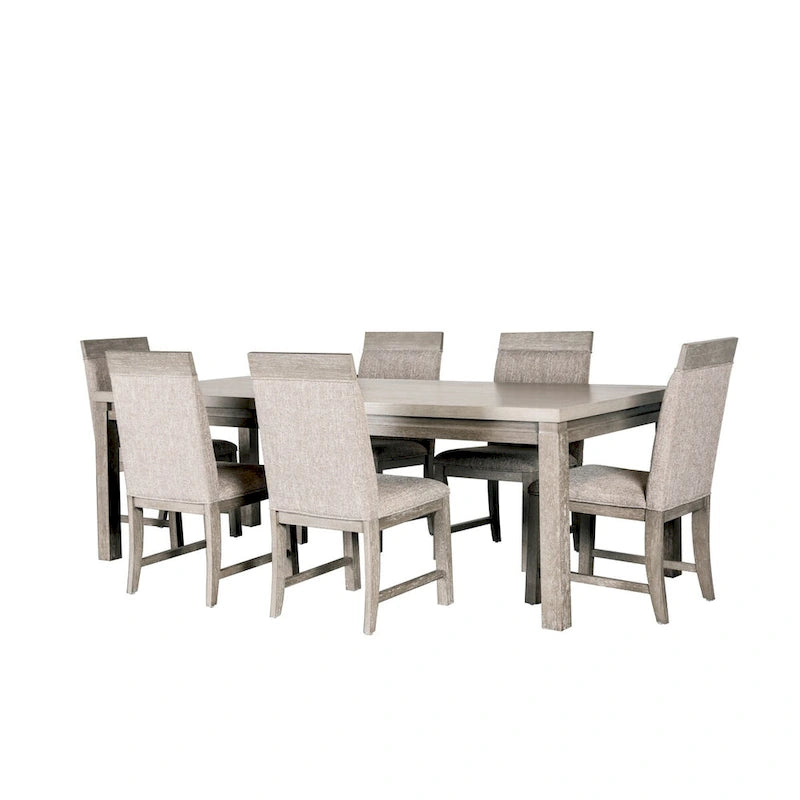 Furniture of America Cruz Transitional Grey 7-Piece Expandable Dining Table Set