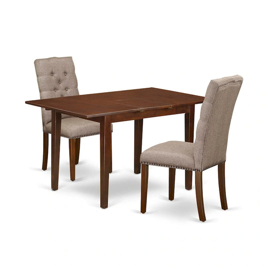 East West Furniture Dinette Set Contains a Rectangle Butterfly Leaf Dining Table and Dining Chairs (Chair Seat Color Options)
