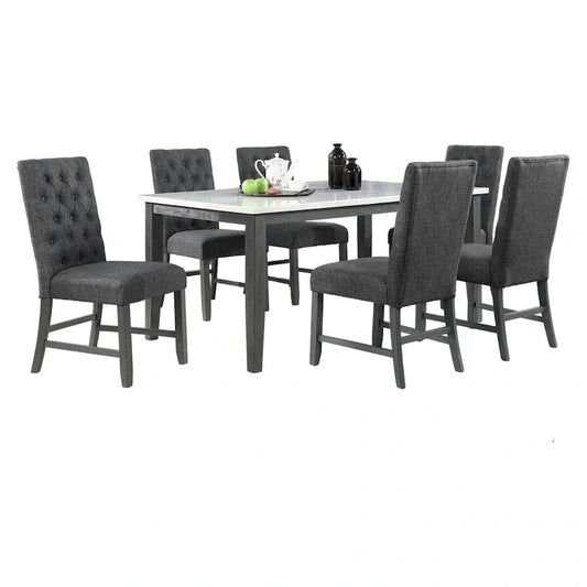 Modern White 7pc Dining Set