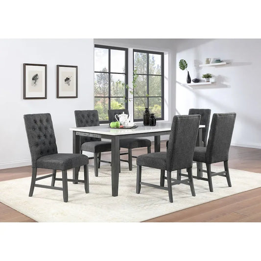 Modern White 7pc Dining Set