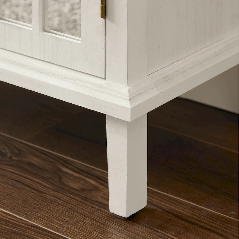 Art Leon Wood Accent Cabinet with Mirrored Doors Sideboard Buffet