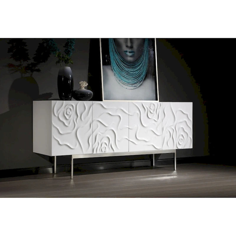 Modrest Gwen Modern White High Gloss Buffet