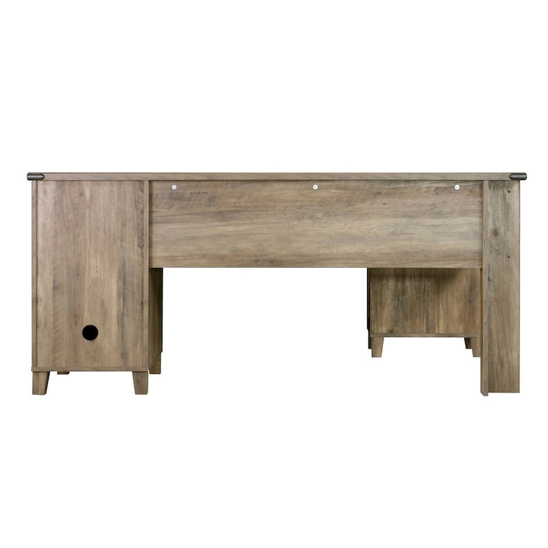 Oxford Farmhouse Rustic Oak L-Shaped Desk