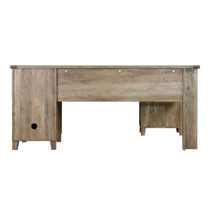 Oxford Farmhouse Rustic Oak L-Shaped Desk