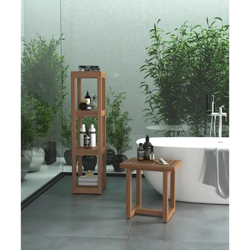 The Original Sula Square Teak Bath Stand