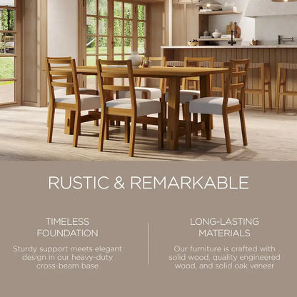 Maven Lane Yves Rectangular Wooden Dining Table in Weathered Black Finish