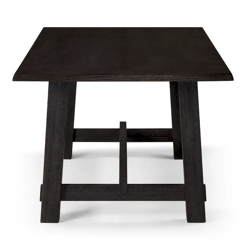 Maven Lane Yves Rectangular Wooden Dining Table in Weathered Black Finish