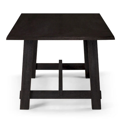 Maven Lane Yves Rectangular Wooden Dining Table in Weathered Black Finish