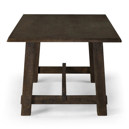 Maven Lane Yves Rectangular Wooden Dining Table in Weathered Black Finish