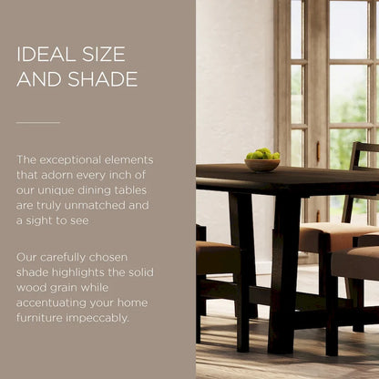 Maven Lane Yves Rectangular Wooden Dining Table in Weathered Black Finish