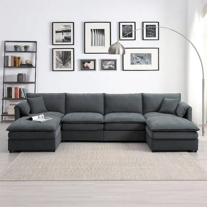 134*66 Chenille Modular Sectional Sofa