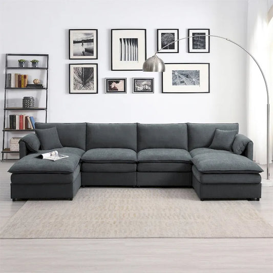 134*66 Chenille Modular Sectional Sofa
