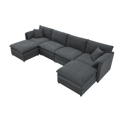 134*66 Chenille Modular Sectional Sofa
