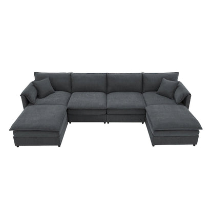134*66 Chenille Modular Sectional Sofa