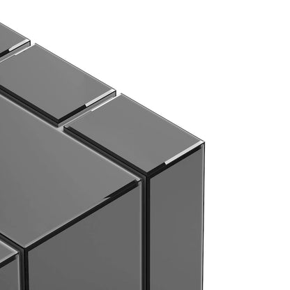 Modern Square Coffee Table Black Mirrored Center Table