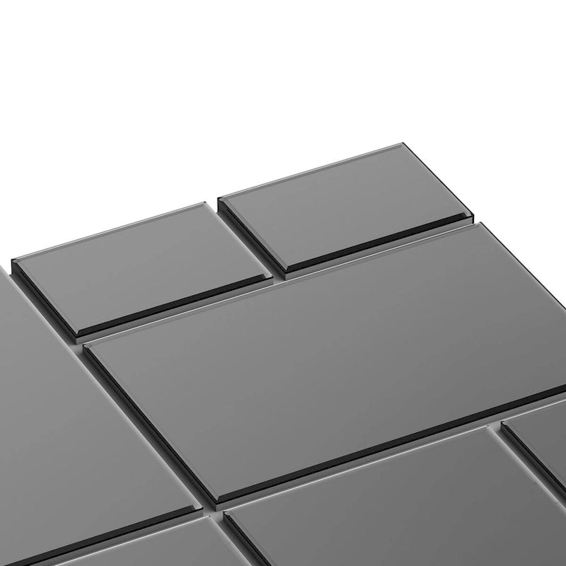 Modern Square Coffee Table Black Mirrored Center Table