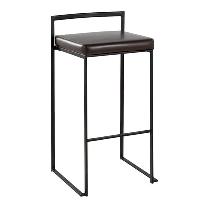Porch & Den Forrest 30 Black Stackable Fully Welded Bar Stool (Set of 2)