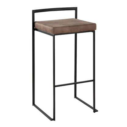 Porch & Den Forrest 30 Black Stackable Fully Welded Bar Stool (Set of 2)