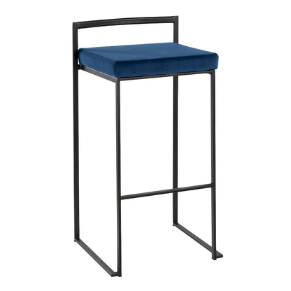 Porch & Den Forrest 30 Black Stackable Fully Welded Bar Stool (Set of 2)