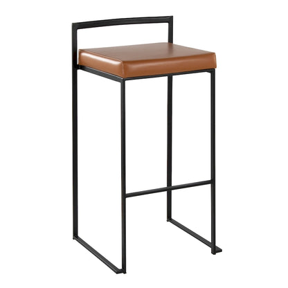 Porch & Den Forrest 30 Black Stackable Fully Welded Bar Stool (Set of 2)