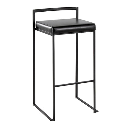 Porch & Den Forrest 30 Black Stackable Fully Welded Bar Stool (Set of 2)