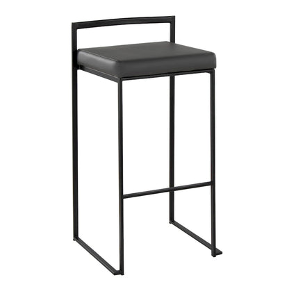 Porch & Den Forrest 30 Black Stackable Fully Welded Bar Stool (Set of 2)