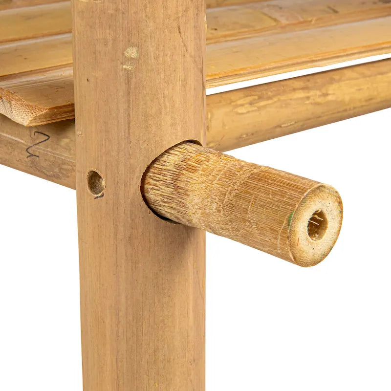 Bamboo Accent Table with 2 Shelves