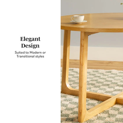 Middlebrook Modern Round Solid Wood Dining Table With Geometric Legs