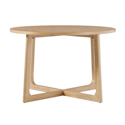 Middlebrook Modern Round Solid Wood Dining Table With Geometric Legs