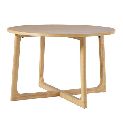 Middlebrook Modern Round Solid Wood Dining Table With Geometric Legs