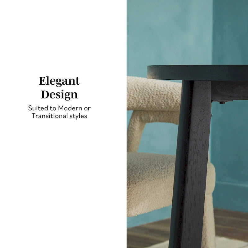 Middlebrook Modern Round Solid Wood Dining Table With Geometric Legs