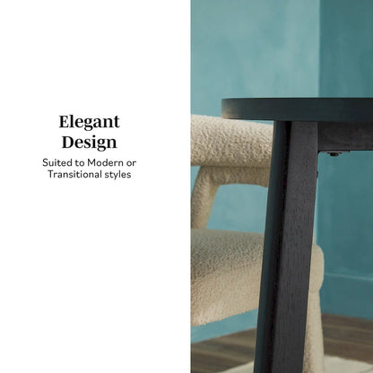 Middlebrook Modern Round Solid Wood Dining Table With Geometric Legs