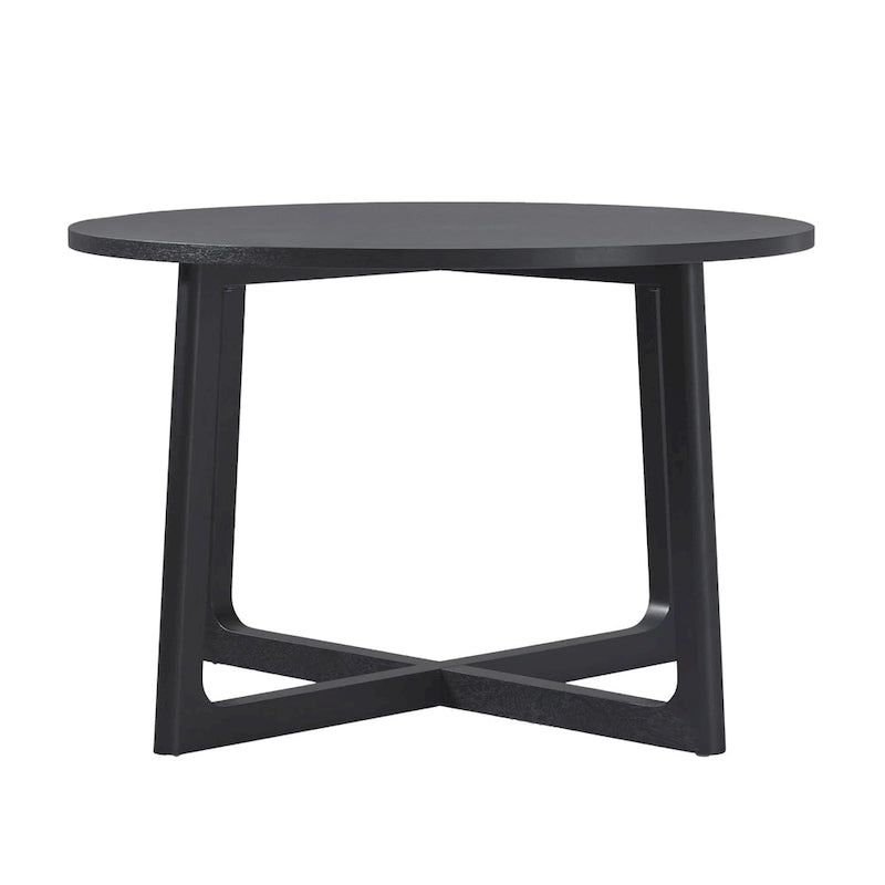 Middlebrook Modern Round Solid Wood Dining Table With Geometric Legs