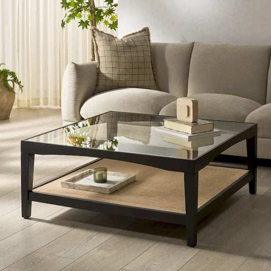 SAFAVIEH Couture Nicolella Square Glass Coffee Table - 40W x 40D x 17H