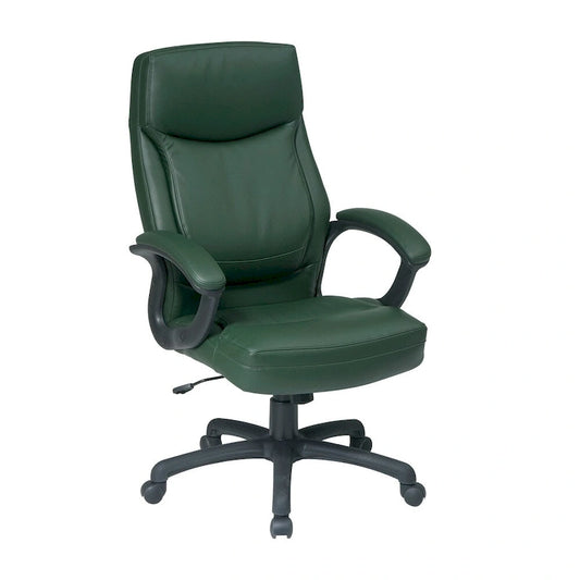 Work Smart Black Eco Leather High-back Contour Executive Chair